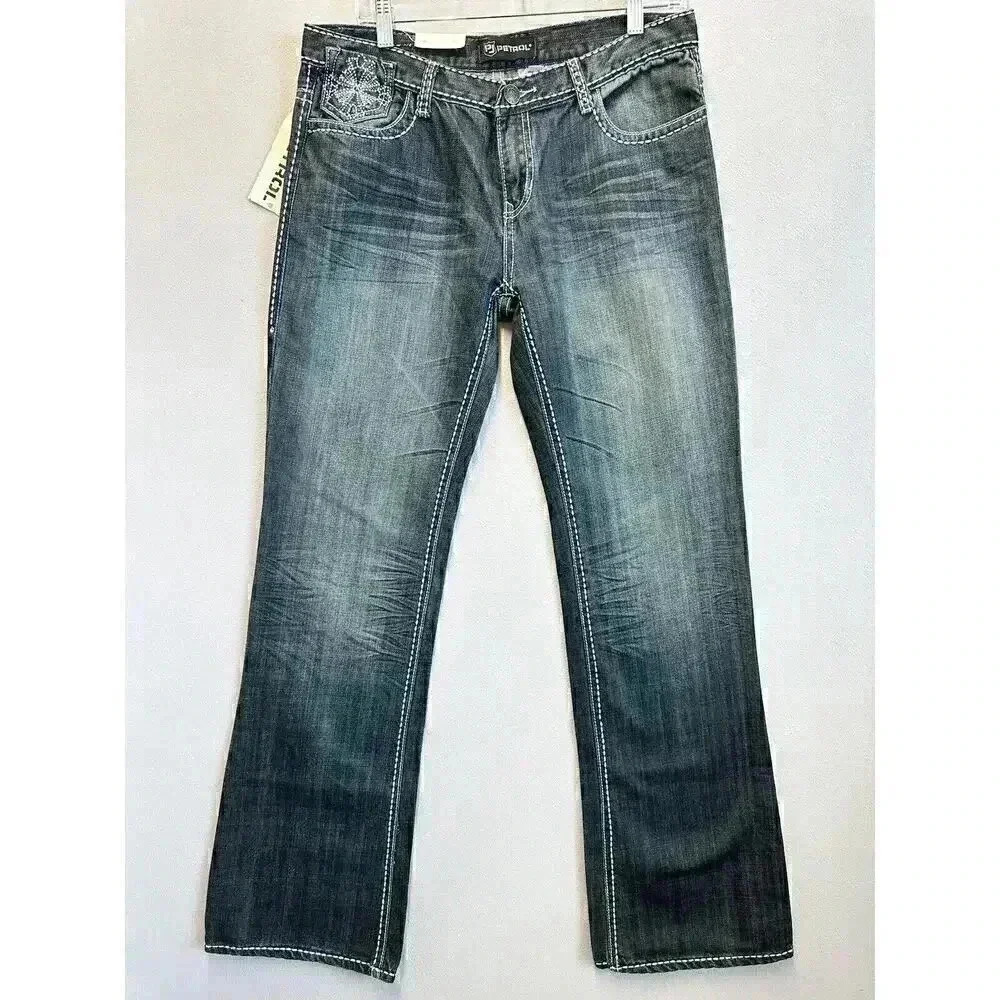 Petrol Presley Women's Bootcut Denim Blue Jeans Embellished Size 31